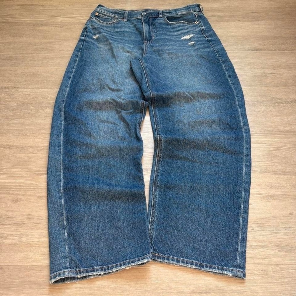 34W Blue Baggy Balloon Style Wide Leg Denim Jeans Y2K Vintage 2000s